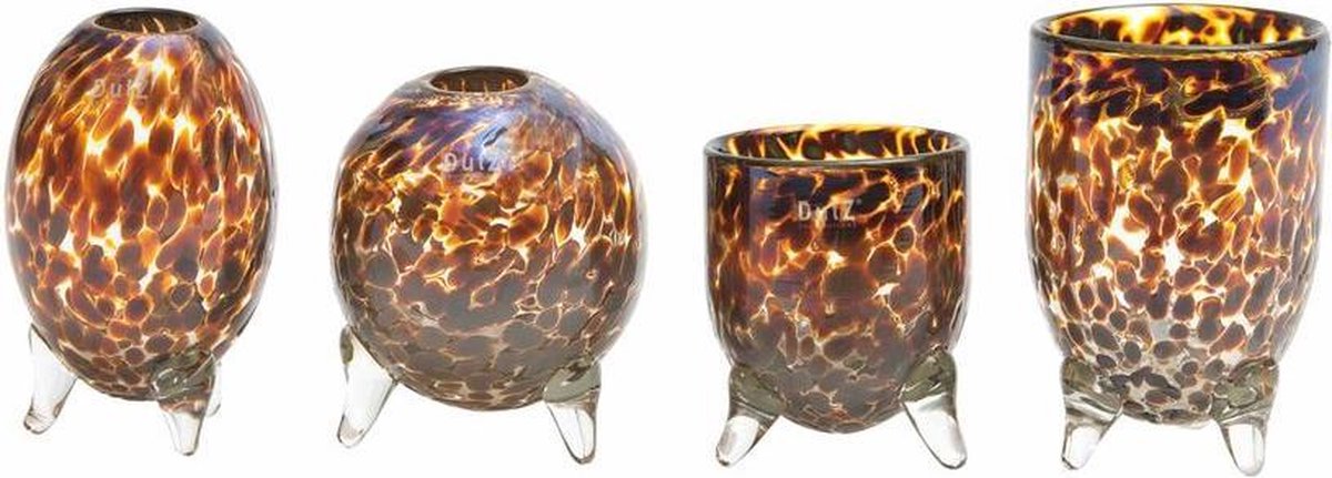 Dutz - vase design Evita Goldluster - lot de 4 - verre - soufflé bouche - h  13 cm | bol.com