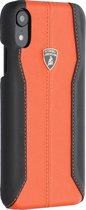 Oranje hoesje van Lamborghini - Backcover - D1 Serie - iPhone XR - Genuine Leather - Echt leer