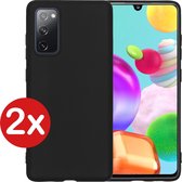 Samsung A41 Hoesje - Samsung Galaxy A41 Hoesje Case - Samsung A41 Cover Zwart - 2 PACK