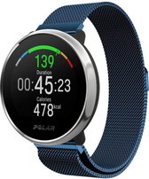 Milanees Smartwatch bandje - Geschikt voor  Polar Unite Milanese band - blauw - Horlogeband / Polsband / Armband