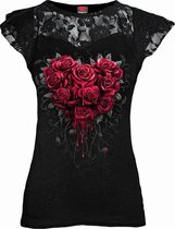 Spiral Top -L- BLEEDING HEART Zwart