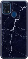 Samsung M31 hoesje - Mamer donker blauw | Samsung Galaxy M31 hoesje | Siliconen TPU hoesje | Backcover Transparant