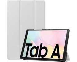 Hoes - Geschikt voor Samsung Galaxy Tab A7 (2020) - Dun & Stevig - Trifold Bookcase - Hard Cover - Hardcover Book Case - Tablet Hoesje - Wit