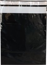 Verzendzakken voor Kleding - 100 stuks - 33.5 x 43 cm (A3) - Zwart Verzendzakken Webshop - Verzendzakken plastic met plakstrip