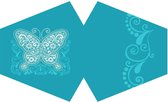 Herbruikbare modieuze gezichtsbedekking - Blauwe vlinder (volwassene)