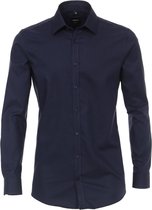 Venti Heren Overhemd Navy Dobby Kent Body Fit - 44