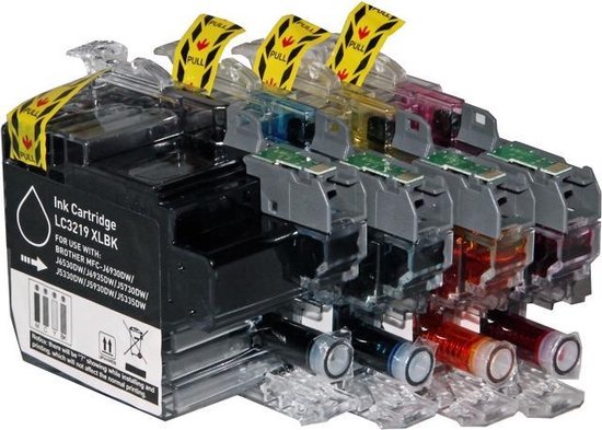Set 4x ABC huismerk inkt cartridge geschikt voor Brother LC-3219XL voor