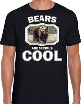 Dieren beren t-shirt zwart heren - bears are serious cool shirt - cadeau t-shirt bruine beer/ beren liefhebber 2XL