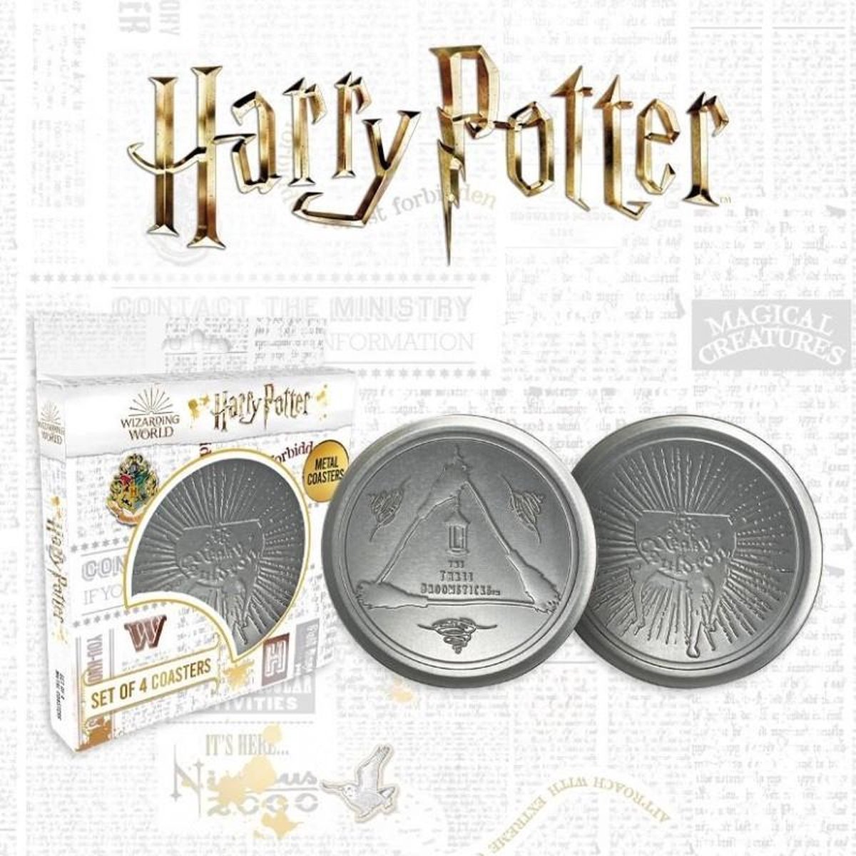 Metalen Onderzetters - Harry Potter - 4 Onderzetters