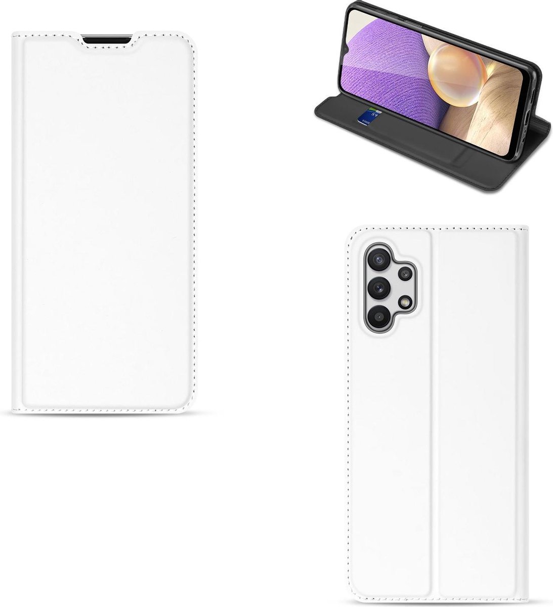 Hoesje Samsung Galaxy A32 5G Bookcase Wit met Pashouder