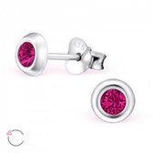 Aramat jewels ® - Oorstekers sterling zilver 5mm swarovski elements kristal roze roze