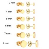 Aramat jewels ® - Oorknoppen rond goudkleurig chirurgisch staal 8mm