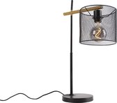 QAZQA drum-mesh - Industriele Tafellamp met kap - 1 lichts - H 60 cm - Zwart - Industrieel -  Woonkamer | Slaapkamer | Keuken