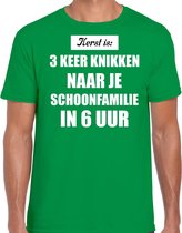 Groen fout Kerstshirt / t-shirt - Kerst is 3 keer knikken naar schoonfamilie - heren - Kerstkleding / Christmas outfit M