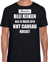 Zwart fout Kerstshirt / t-shirt - Kerst is blij kijken / kut cadeau - heren - Kerstkleding / Christmas outfit 2XL