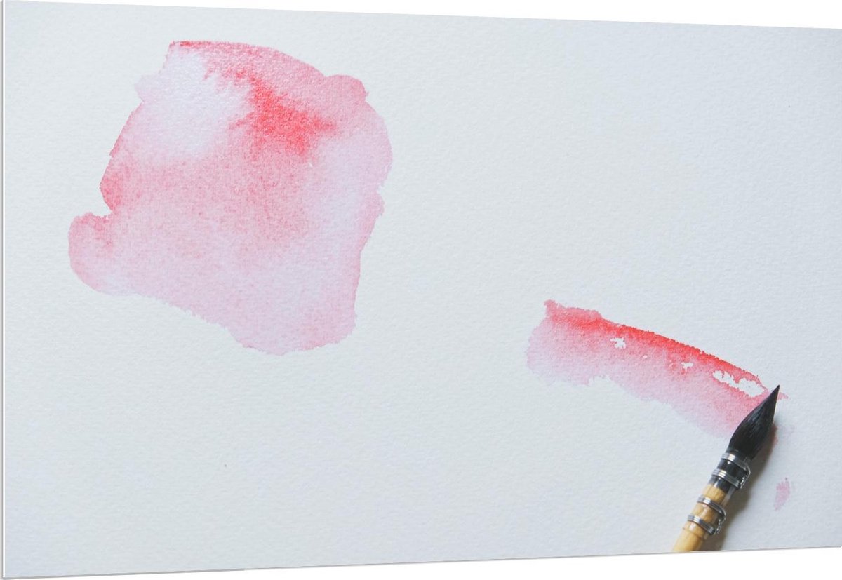 Forex - Waterverf in het Roze - 150x100cm Foto op Forex