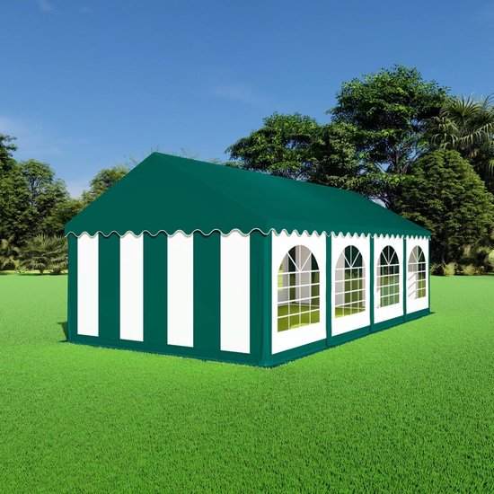 Partytent 8x4 PVC - Premium | Groen dak | Groenwitte zijkanten | bol.com