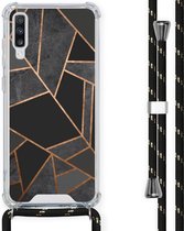 iMoshion Design hoesje met koord voor de Samsung Galaxy A70 - Grafisch Koper - Zwart / Goud