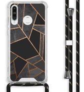 iMoshion Design hoesje met koord voor de Huawei P30 Lite - Grafisch Koper - Zwart / Goud