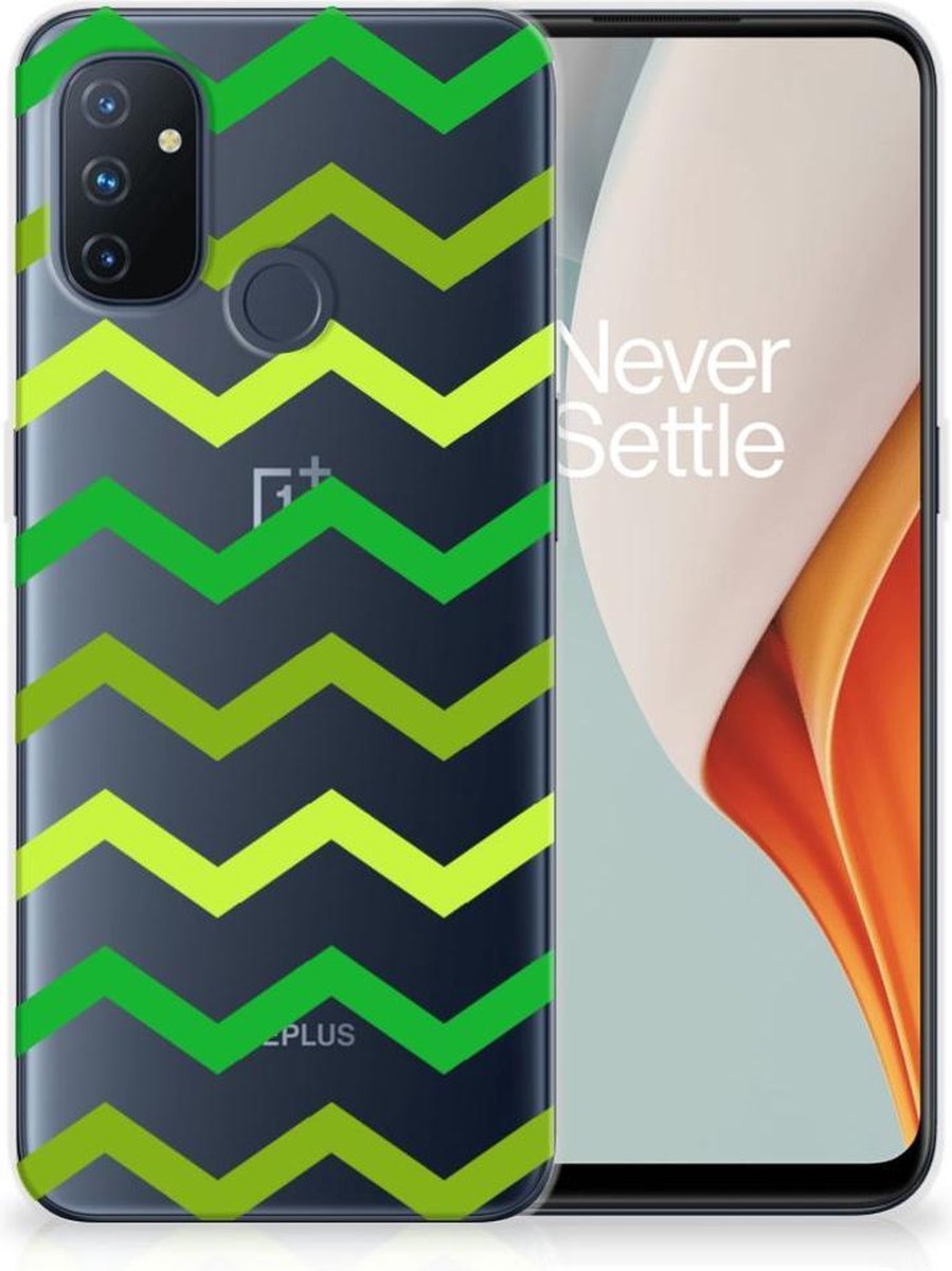 OnePlus Nord N100 TPU bumper Zigzag Groen