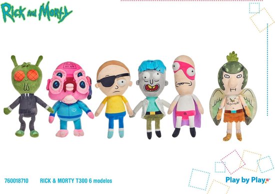 Afbeelding van het spel Rick & Morty - Assortment of 6 Plushies 32 cm
