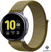 Nylon Smartwatch bandje - Geschikt voor  Samsung Galaxy Watch Active / Active2 nylon band - olijf - Strap-it Horlogeband / Polsband / Armband