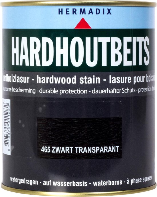 eerste Ontwaken Verplicht Hermadix Hardhout Beits - 0,75 liter - 465 Zwart Transparant | bol.com