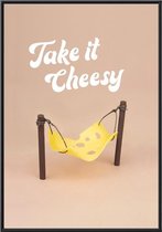 Kuotes Art - Canvas Schilderij - Take it cheesy - Muurdecoratie - 40 x 60 cm