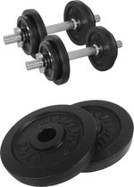 Tunturi - Fitness Set - Halterset 20 kg incl 2 Dumbbellstangen  - Halterschijven 2 x 2,5 kg