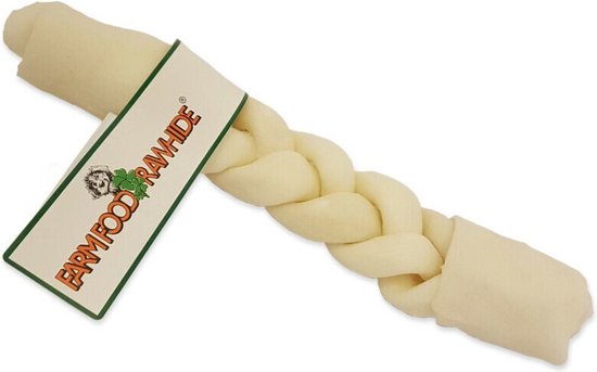 Farm Food Rawhide Dental Braided Stick - Hondensanck - M