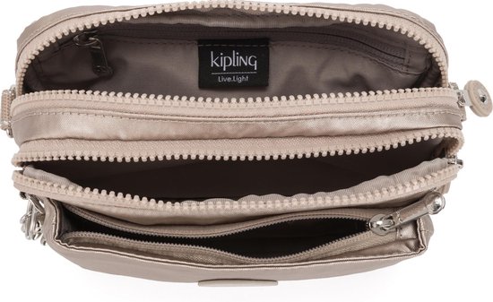 kipling Sac à épaule bandoulière Sac banane Basic Plus Abanu Multi Convertible Crossbody Metallic Glow Beige