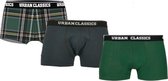 Urban Classics Boxershorts set -2XL- 3-Pack Groen/Blauw