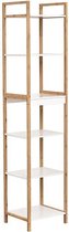 Bamboe meubelstuk met 6 planken - Opbergrek - 72x44x30cm - Bruin/Wit