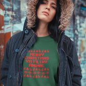 Groene Foute Kersttrui Premium - Merry Christmas Ya Filthy Animal - Maat 3XL - Kerstkleding voor dames & heren