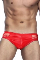 Paris Hollywood Mp052 - Erotische Slip - Rood met Wetlook - M