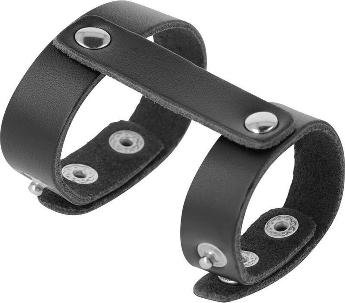 DARKNESS BONDAGE | Darkness Adjustable Leather Penis And Testicles Ring