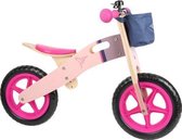 Houten loopfiets - Balansfiets - Roze Kolibrie - Houten speelgoed 1 jaar