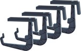 4x supports de balcon réglables en plastique 20 à 25 cm anthracite - supports de suspension / pinces pour Bloem/ jardinières