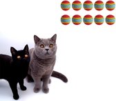 Make Me Purr Regenboog Ballen - Kattenspeeltjes - Kattenspeelgoed - Speelgoed voor Katten - Kat Speeltje Bal - Kitten Speeltjes Balletjes - 10 Stuks