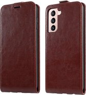 Shieldcase Samsung Galaxy S21 flip case - bruin leer