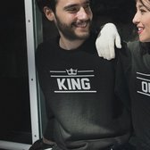 King / Queen Thrice Trui (King - Maat 3XL) | Koppel Cadeau | Valentijn Cadeautje voor hem & haar