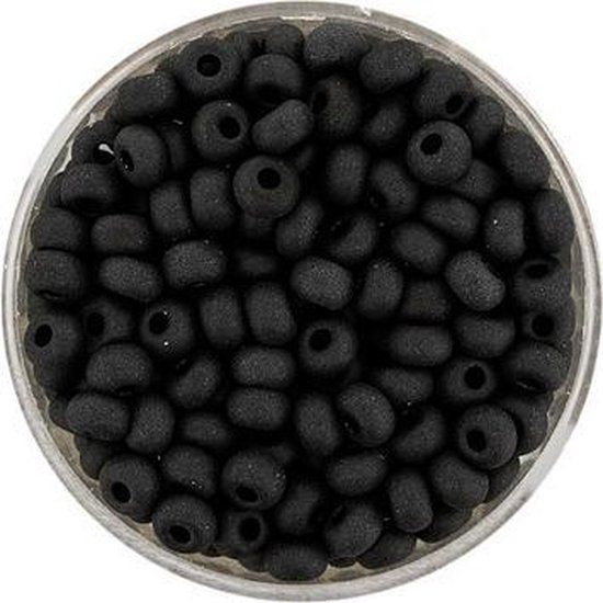 9376-054 Rocailles zwart mat 4.5mm