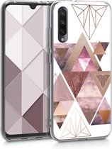 kwmobile telefoonhoesje geschikt voor Xiaomi Mi A3 / CC9e - Hoesje voor smartphone in poederroze / roségoud / wit - Glory Driekhoeken design