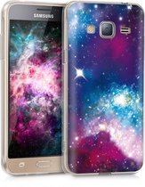 kwmobile telefoonhoesje voor Samsung Galaxy J3 (2016) DUOS - Hoesje voor smartphone in meerkleurig / roze / zwart - Space design