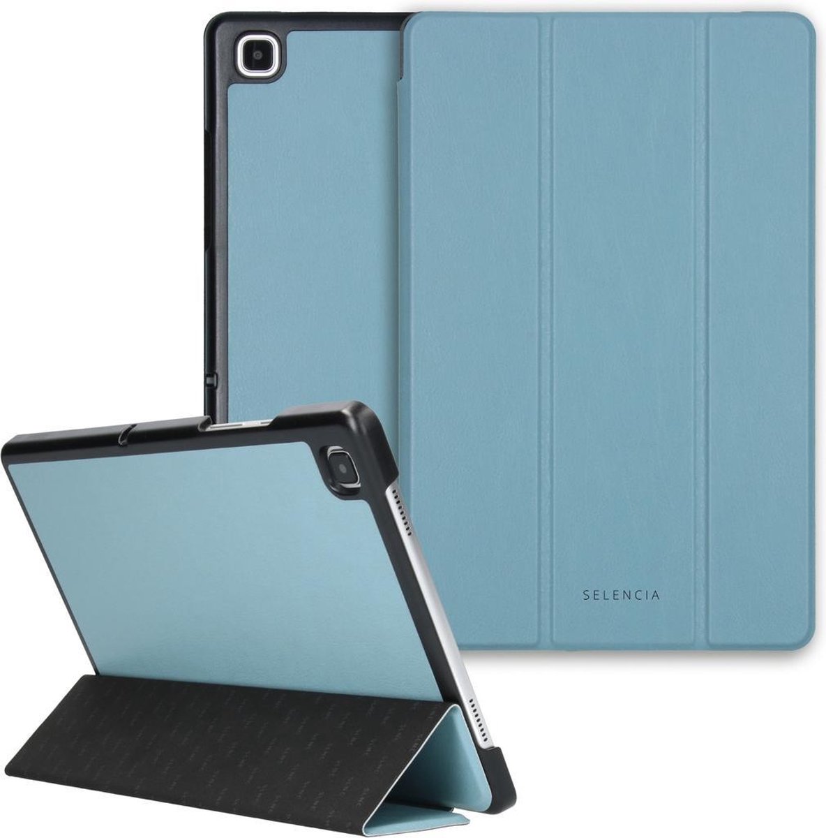 Selencia Tablet Hoes Geschikt voor Samsung Galaxy Tab A7 - Selencia Nuria Vegan Lederen Trifold Bookcase - Lichtblauw