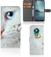 GSM Hoesje Nokia 3.4 Bookcover Case Witte Kat
