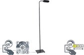 QAZQA botot - Moderne LED Dimbare Vloerlamp | Staande Lamp met flexarm met Dimmer - 1 lichts - H 142.3 cm - Zwart -  Woonkamer | Slaapkamer