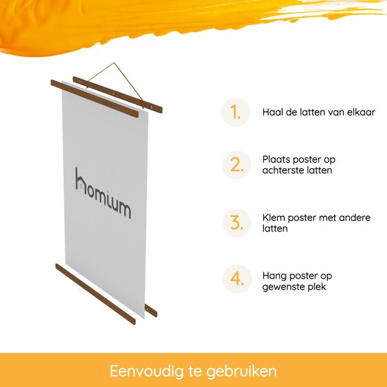 Porte-affiche (50 cm) en bois foncé avec fermeture magnétique | 50 x 70 | système de suspension d'affiche - cadre d'affiche - cadre d'affiche - clip d'affiche - support d'affiche