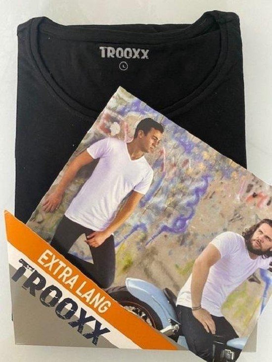 Trooxx T-shirt 2-Pack Extra Long - Round Neck - Black - XL