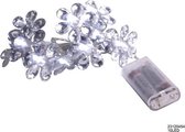 LED Verlichting met Bloemen 10 lichtjes | Op Batterijen | Zilver